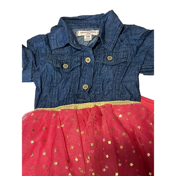 Nanette Lepore Infant Girls Set Size 12 months Pink Glitter Metallic Star Dark C - Picture 5 of 9